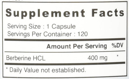 Good State Berberine HCL 400mg, 120 Vegetarian Capsules