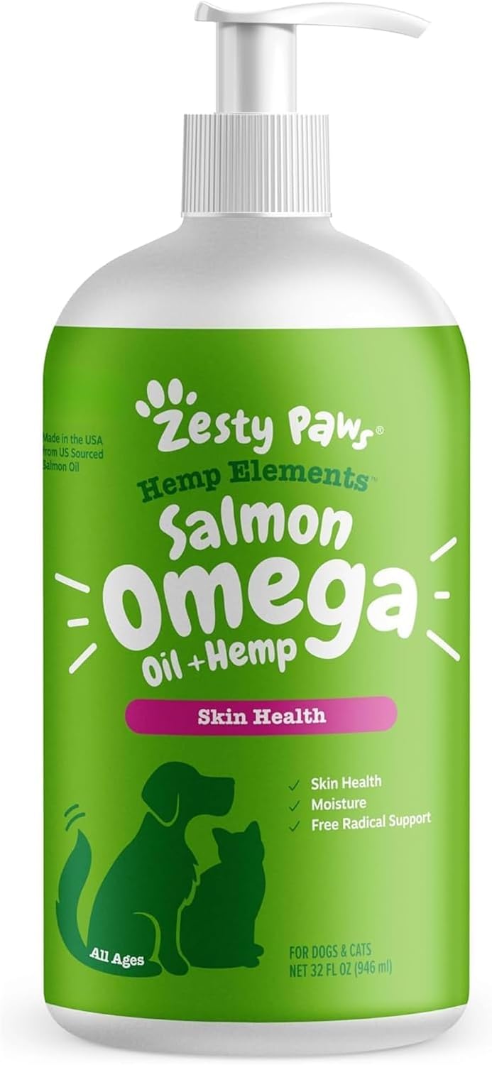 Zesty Paws Salmon Omega Oil + Hemp for Dogs and Cats – Wild Alaskan Salmon Oil with Hemp Seed Oil, Omega-3 EPA & DHA, 16 oz - görsel 7