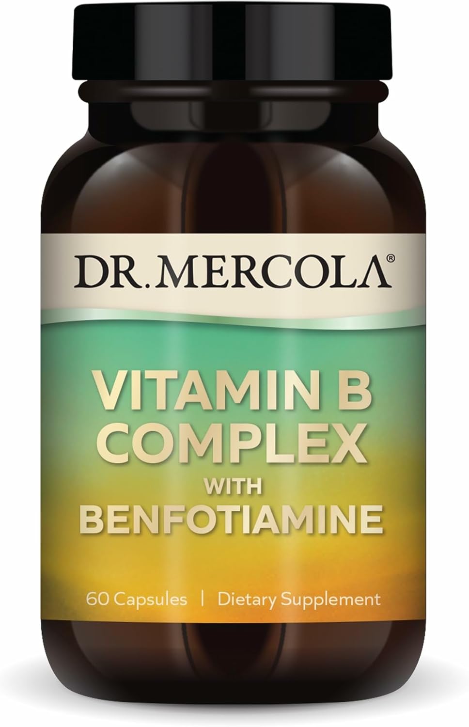 Dr. Mercola Vitamin B Complex with Benfotiamine – Supports Cellular, Brain & Immune Function – Non-GMO, Gluten-Free & Soya-Free – 60 Capsules - görsel 1