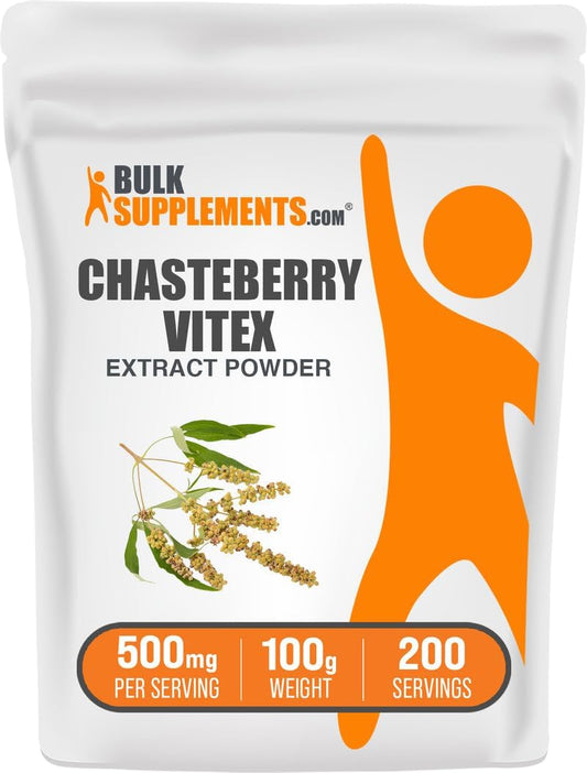 BulkSupplements.com Chasteberry Extract Powder – Vitex Berry Supplement, 500mg per Serving, 100g