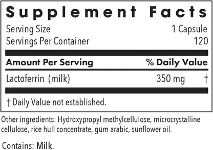 Allergy Research Group ARG Laktoferrin – 350mg Lactoferrin – Immune System & Gut Health Support – 120 Capsules