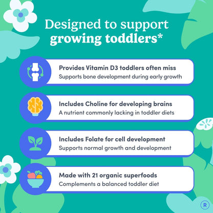 Toddler Multivitamin Gummies for Ages 2 & 3 – 60 Count