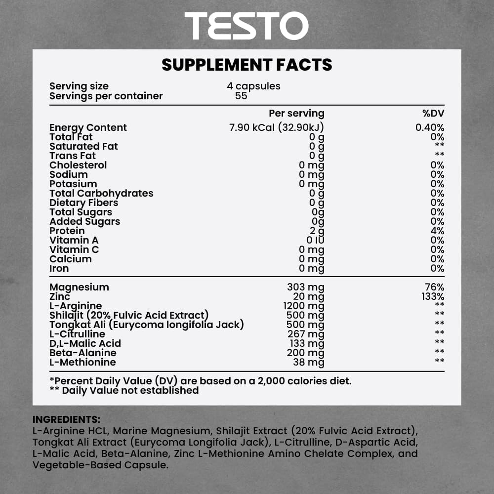 COURA Men's Testo Booster and Multivitamin – 220 Capsules (55 Servings) - görsel 2