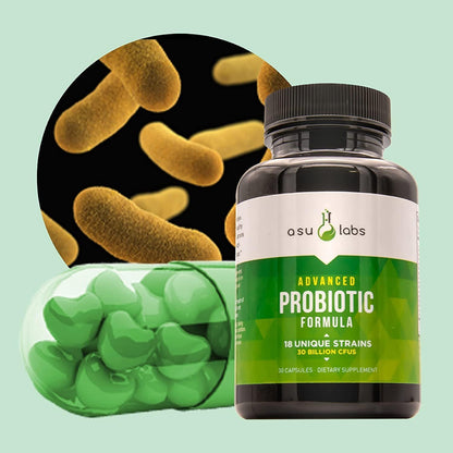 ASULABS® Advanced Probiotic Formula with 18 Clinically Selected Strains for Digestive Comfort – 30 Vegetarian Capsules