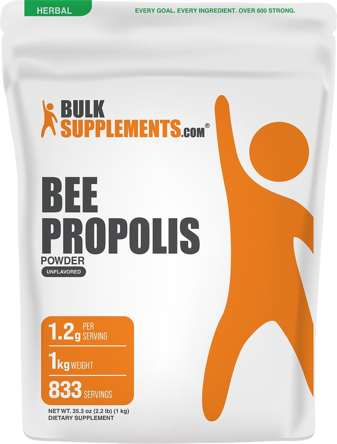 BulkSupplements.com Bee Propolis Powder - Natural & Gluten-free, 1.2g per Serving, 500g - görsel 7