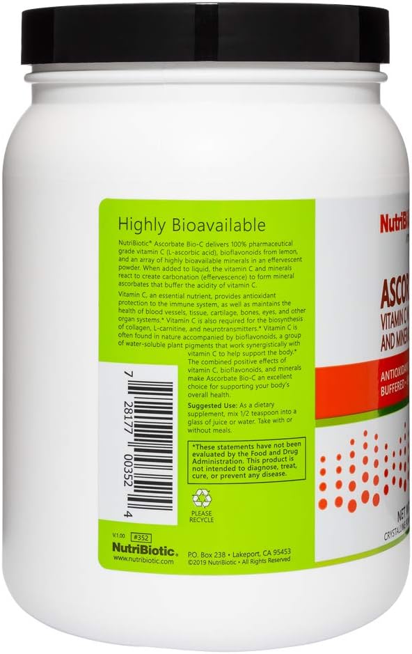 NutriBiotic Ascorbate Bio-C - Buffered Effervescent Vitamin C Powder with Bioflavonoids and Minerals, 1 kg - görsel 2