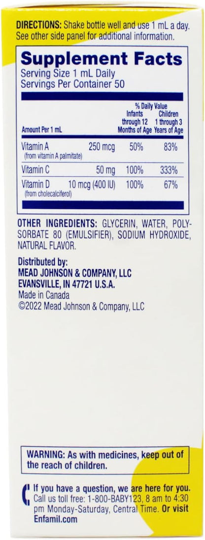 Enfamil Tri-Vi-Sol Supplement Drops – Vitamins A, D and C for Infants
