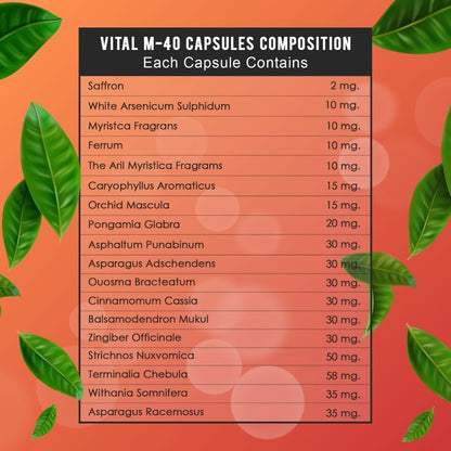 Vital M-40 Capsules for Men - Men's Wellbeing Support, 60 Capsules