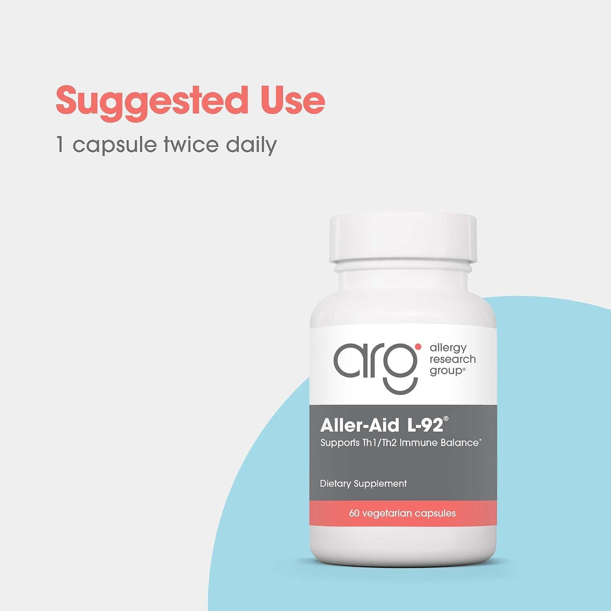 Allergy Research Group ARG Aller-Aid L-92 - Postbiotic Immune Support Supplement - L-92 with Vitamin C & Botanicals - Histamine & Seasonal Support - Hypoallergenic - 60 Servings - 60 Capsules - görsel 5