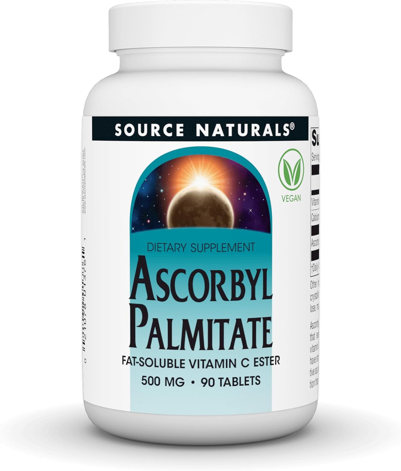 Source Naturals Ascorbyl Palmitate 500mg – Fat-Soluble Vitamin C Ester Food Supplement (90 Tablets) - görsel 1