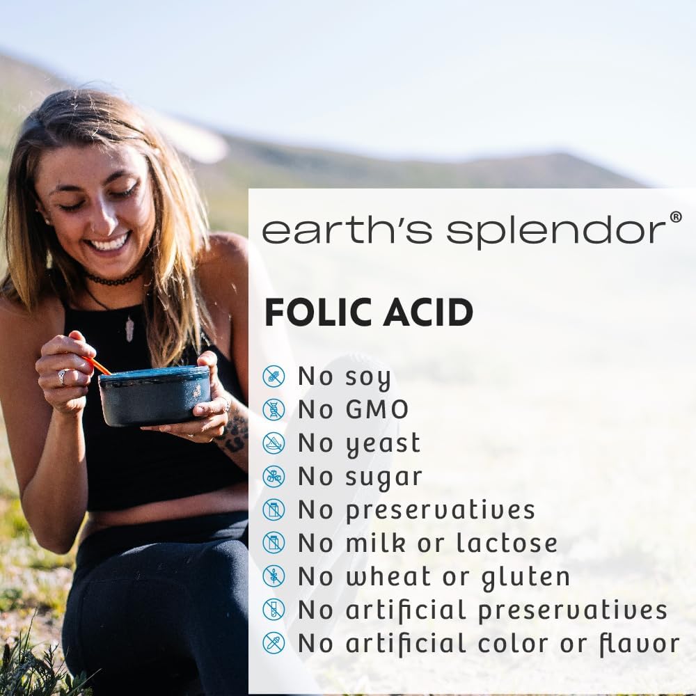 Earth's Splendor Folic Acid 800 mcg – Support for Heart and Reproductive Health, 200 Tablets (Pack of 2) - görsel 4