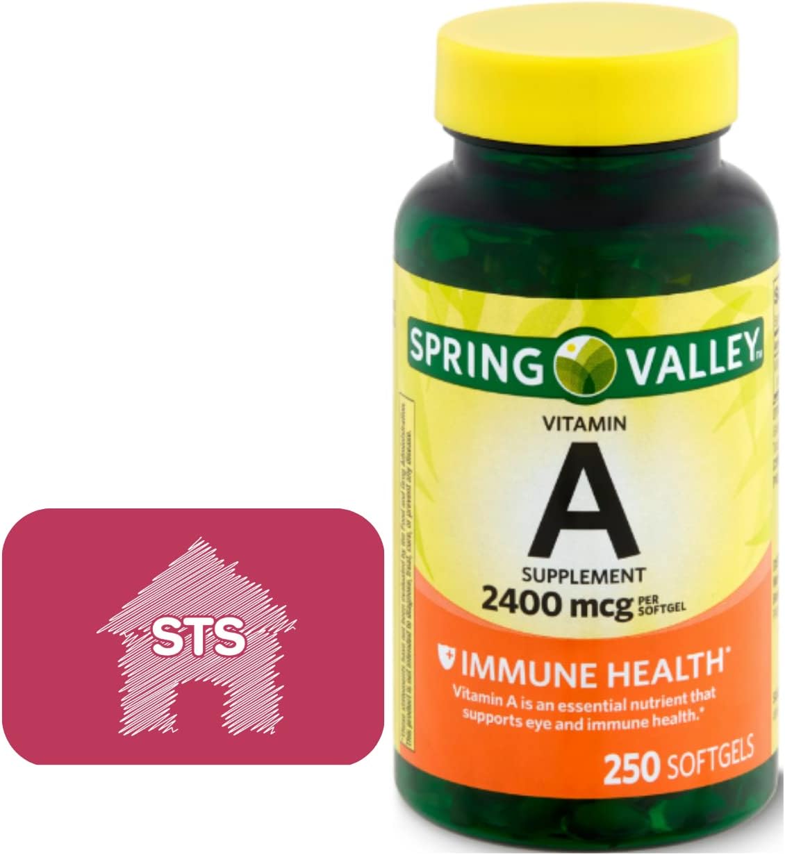 Spring Valley Vitamin A Supplement 2400 mcg, 250 Tablets - görsel 1