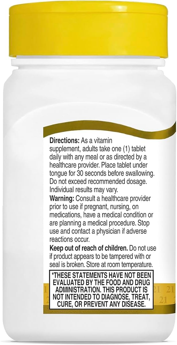 21st Century Vitamin B12 5000 mcg Sublingual Tablets - görsel 3