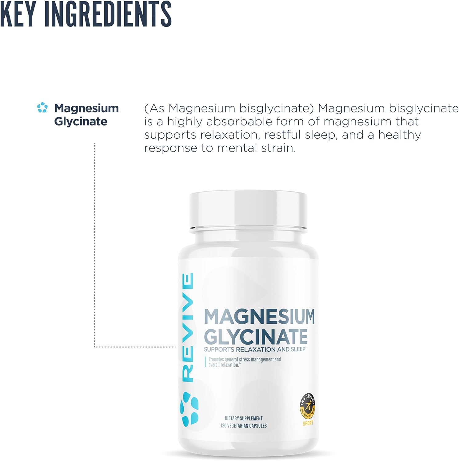 Revive MD Pure Magnesium Glycinate 200mg – Food Supplement for Muscle and Nervous System Health - görsel 4