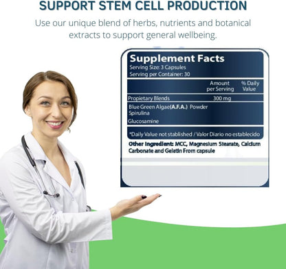 Bioxtron Life AFA Stem Cell Supplement - Joint, Muscle, Immune Support, Energy - 90 Capsules