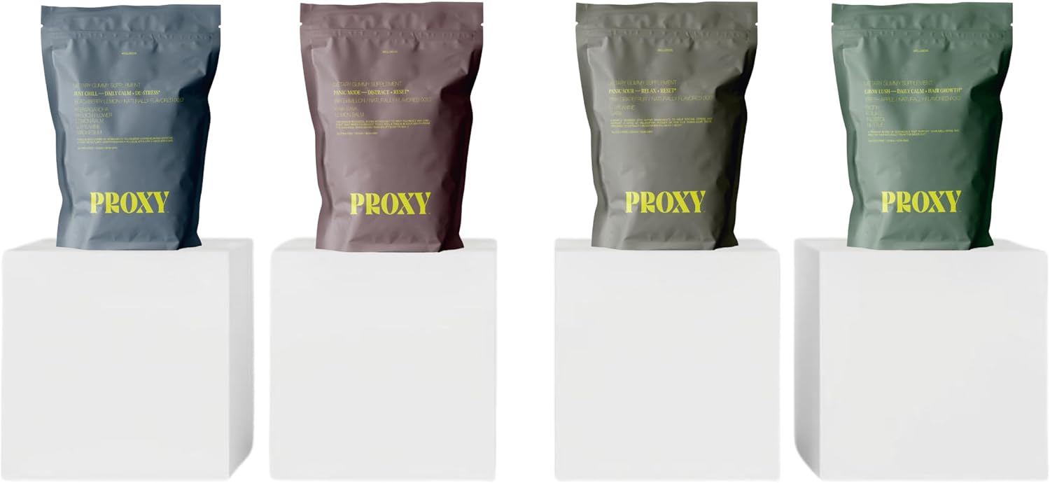 PROXY Calm Gummies Bundle with 4 Vegan Supplement Packs – Travel 120 Count - görsel 1