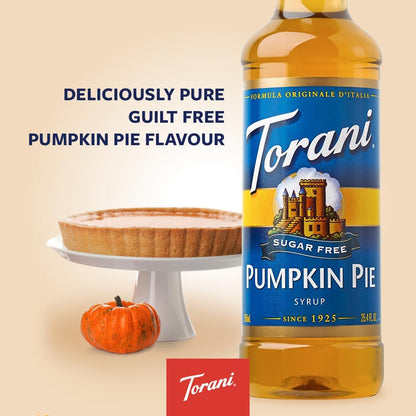 Torani Pumpkin Sugar Free Pumpkin Pie Syrup for Coffee 750ml