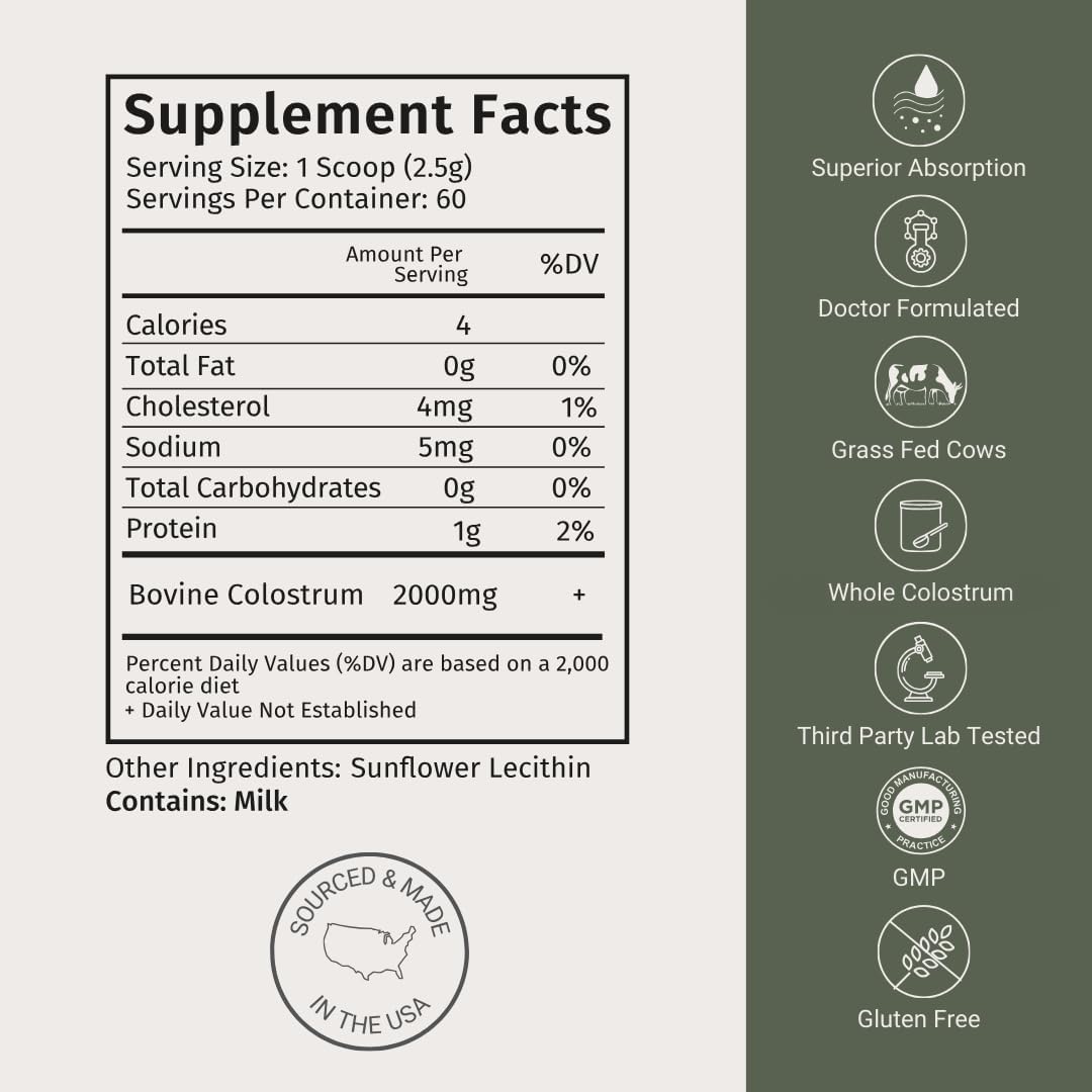 SOULA Liposomal Whole Colostrum Supplement Powder – Grass-Fed, First Milking, 60 Servings - görsel 6