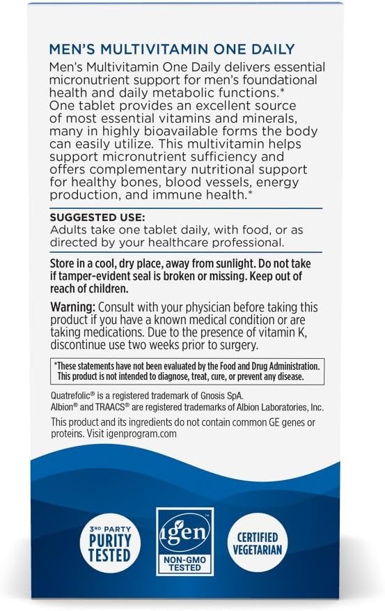 Nordic Naturals Men’s Multivitamin One Daily - Bone, Energy, & Blood-Vessel Support - 20 Essential Nutrients - 30 Tablets - görsel 6
