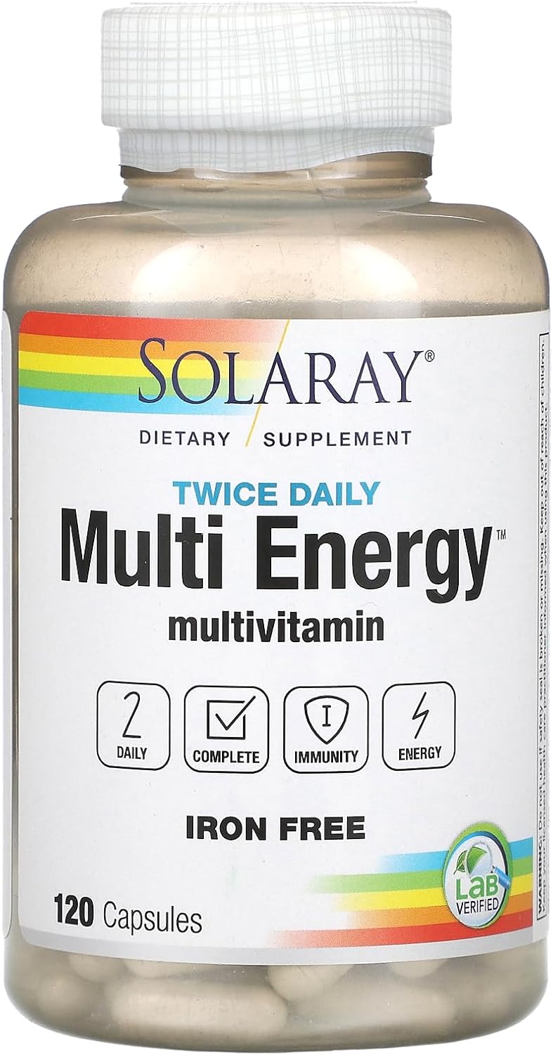 Solaray Twice Daily Iron-Free Multivitamin - 120 Capsules - görsel 1