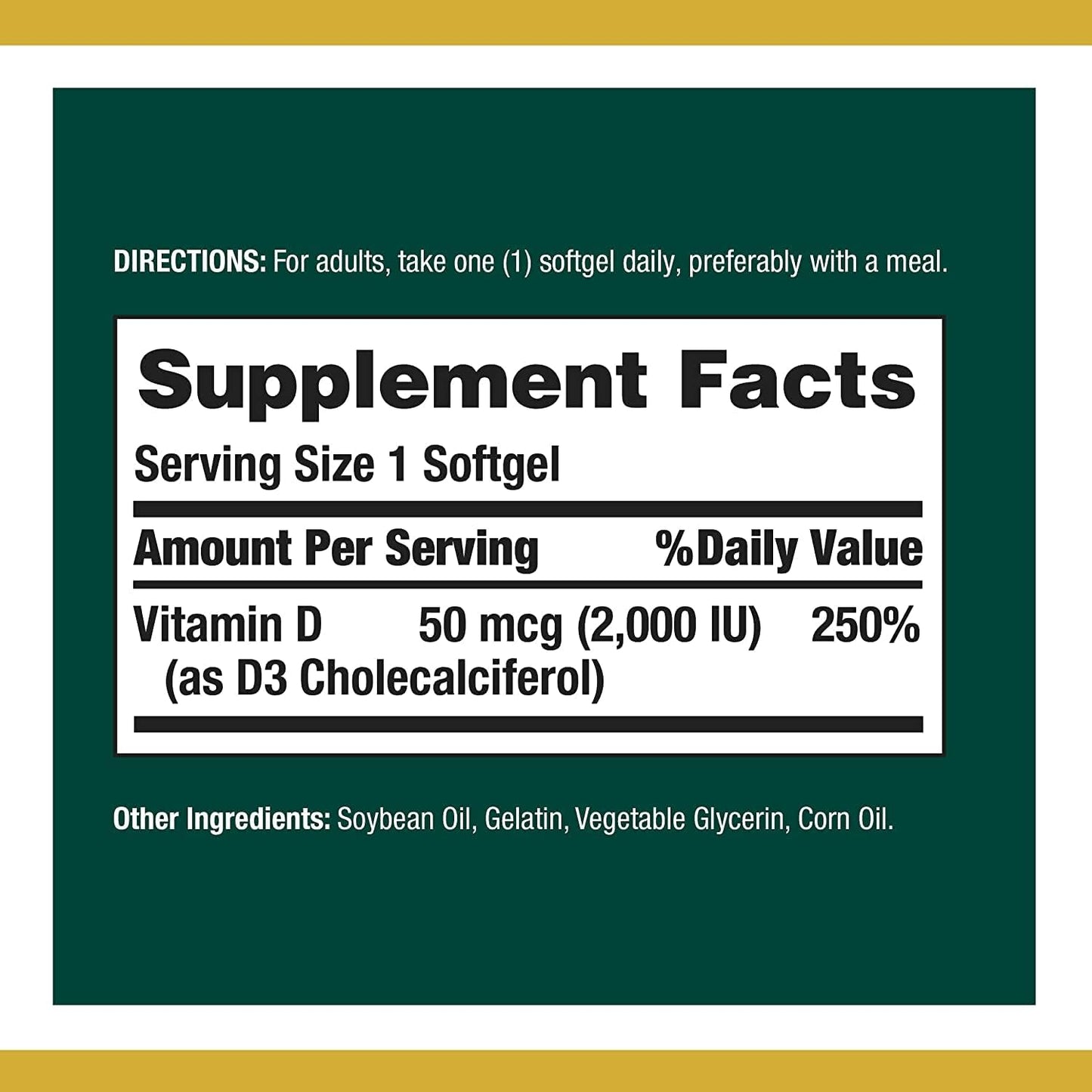 Nature's Bounty Vitamin D 2000 IU Softgels - görsel 2