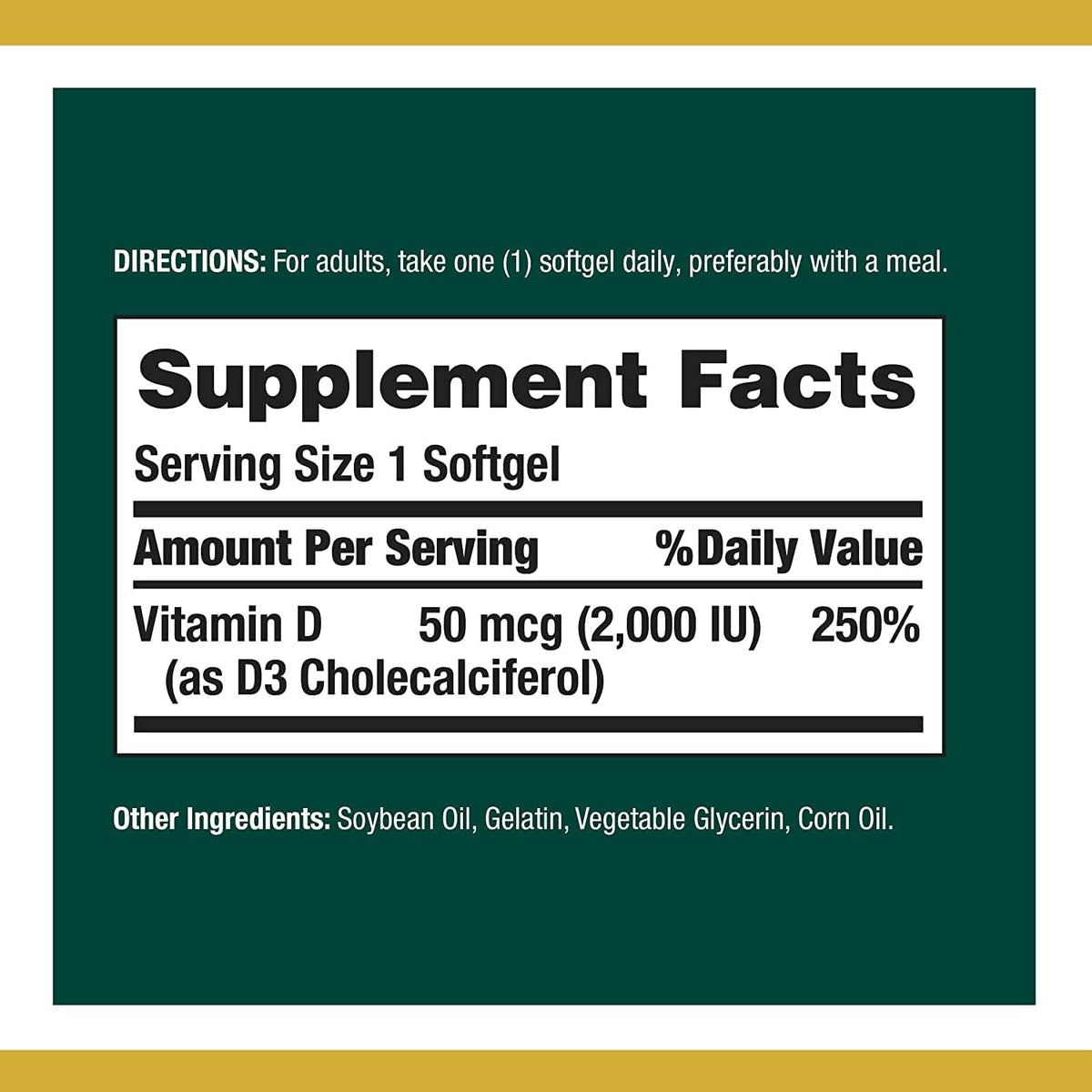 Nature's Bounty Vitamin D 2000 IU Softgels - görsel 2