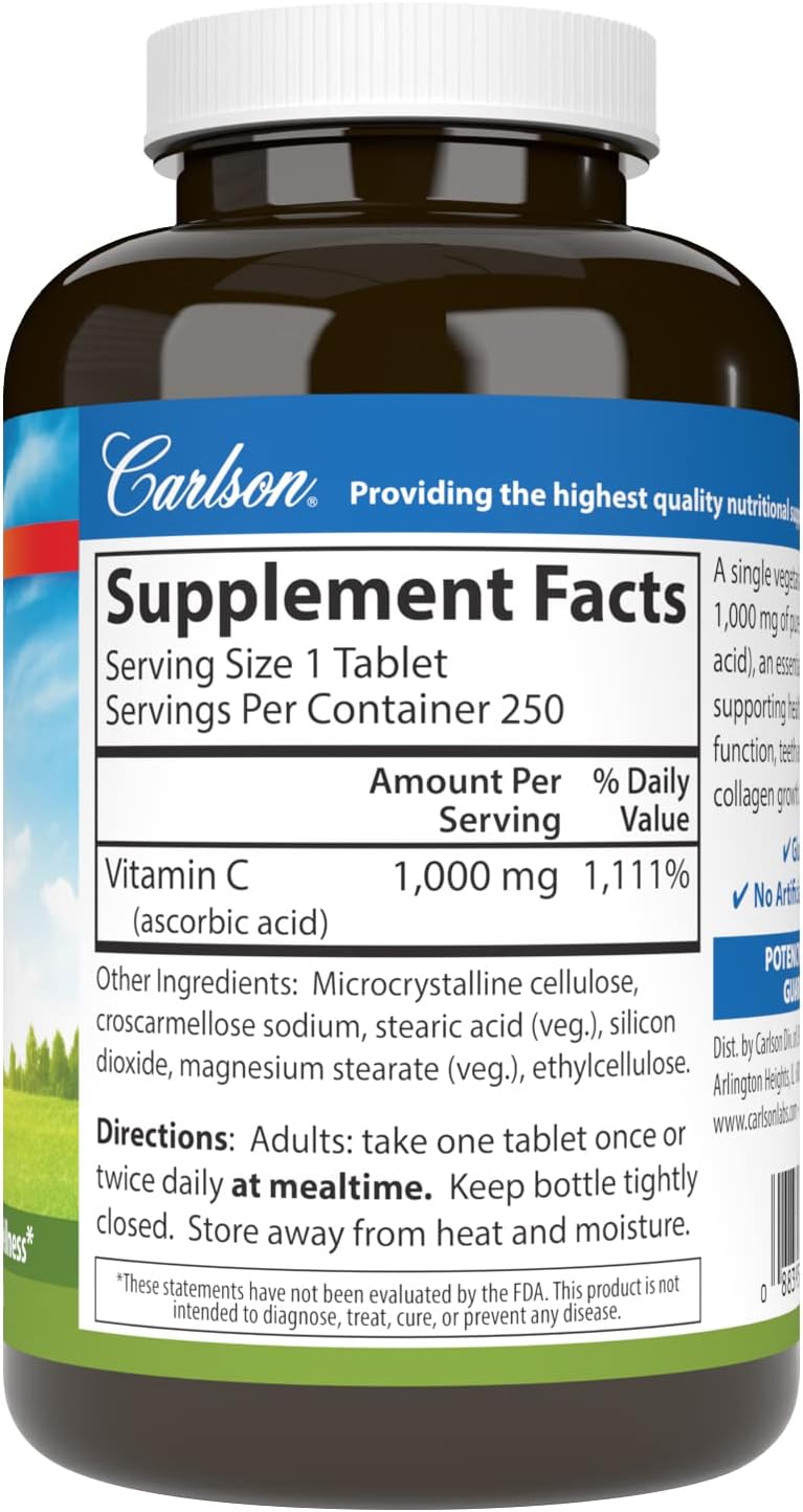 Carlson Vitamin C 1000 mg, 250 Tablets - görsel 2