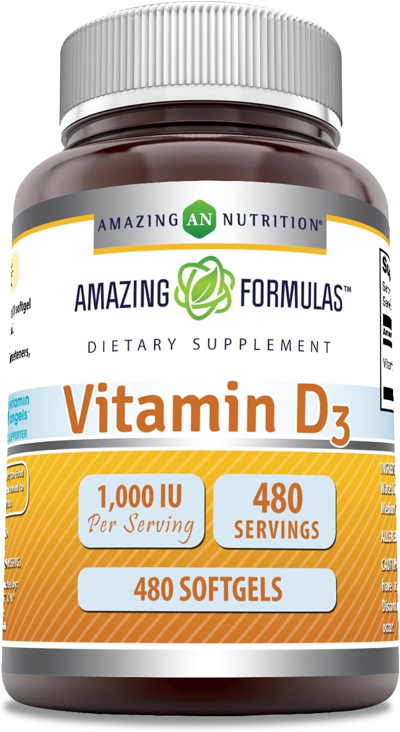 Amazing Formulae Vitamin D3 Supplement | 1000 IU | 240 Softgels | Non-GMO | Gluten-free | Made in USA - görsel 4