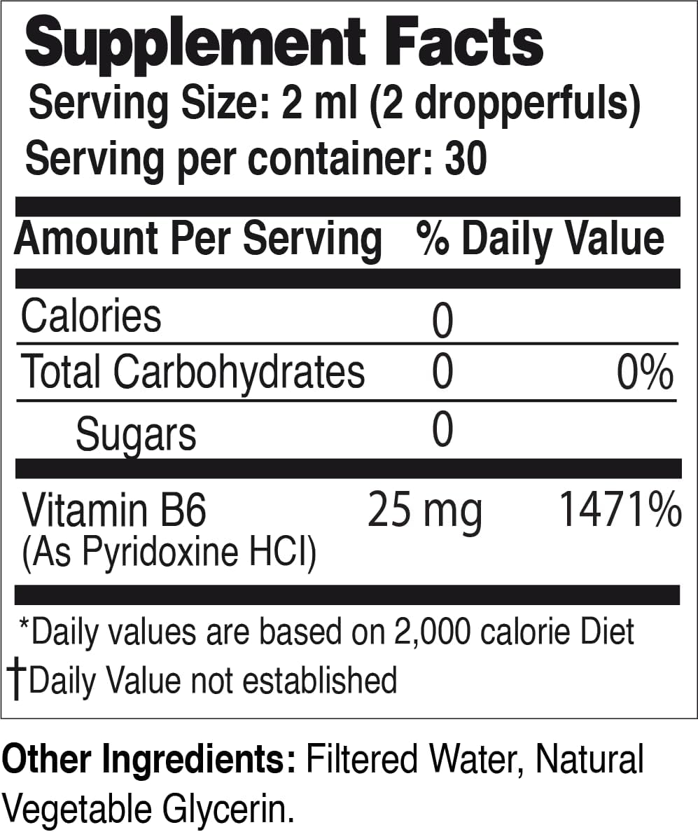 Life Solutions Vitamin B6 Pyridoxine HCl - Liquid B6 Supplement 25mg, 60ml - görsel 7