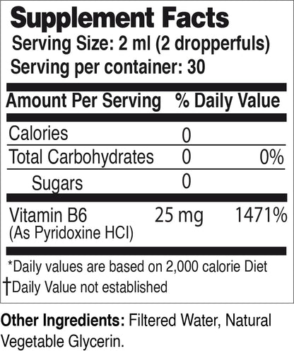 Life Solutions Vitamin B6 Pyridoxine HCl - Liquid B6 Supplement 25mg, 60ml
