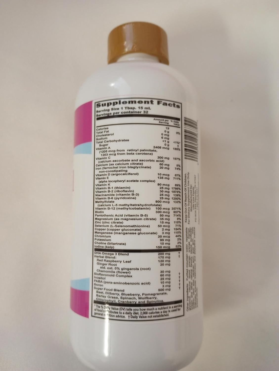 Buried Treasure Prenatal Plus DHA Complete - Liquid Prenatal Vitamin with DHA, Omega-3 & Iron - görsel 6