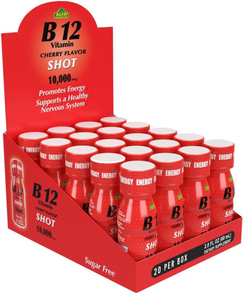 ALFA VITAMINS Vitamin B12 Energy Shot - 5,000 mcg Methylcobalamin, Sugar-Free, Caffeine-Free - 20 Pack - görsel 1