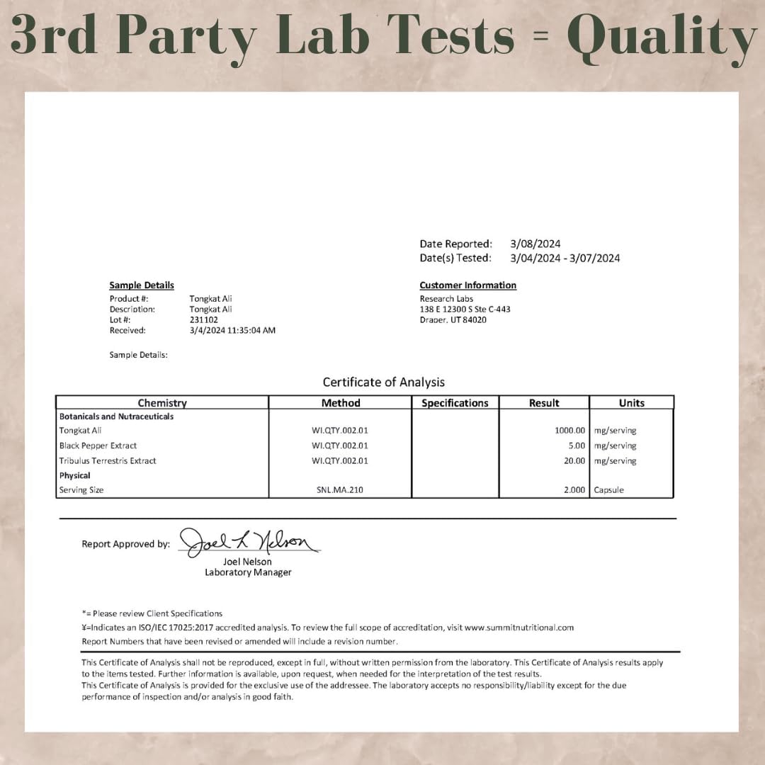 Research Labs Tongkat Ali Extract Capsules - Potent, Highly Concentrated Formula for Strength, Vitality, Drive & Muscle Support - görsel 9