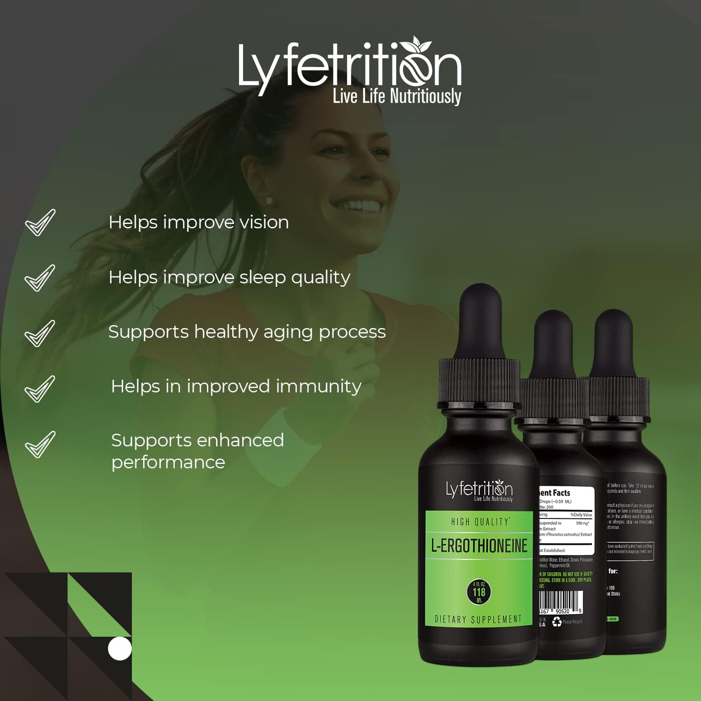L-Ergothioneine Liquid Supplement 540 mg, 118 ml, 220 Servings - görsel 4