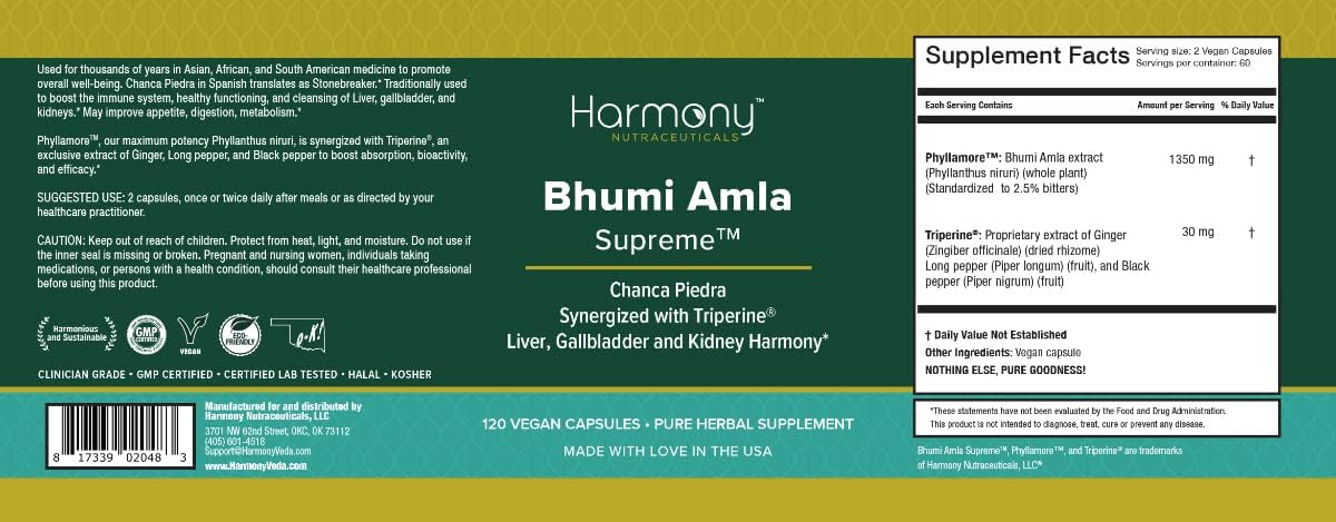 Bhumi Amla Supreme – Chanca Piedra – Herbal Supplement for Liver, Gallbladder and Kidney Support - görsel 2