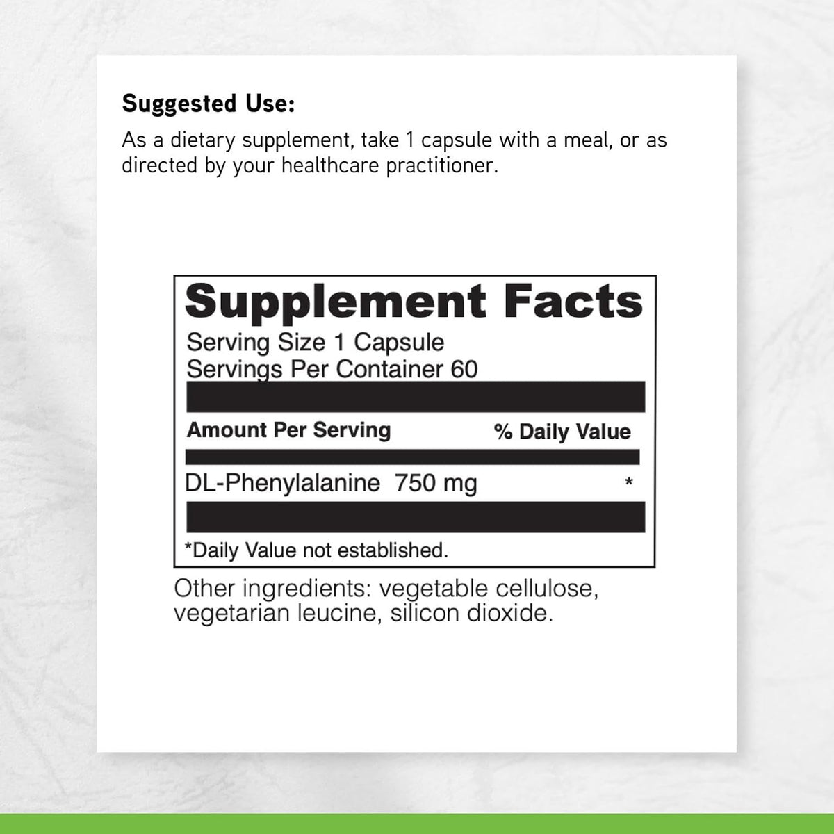 DAVINCI Labs DL-Phenylalanine - Amino Acid Food Supplement to Support Normal Mood and Mental Performance - with 750 mg DL-Phenylalanine per Serving - Gluten-Free - 60 Vegetarian Capsules - görsel 6