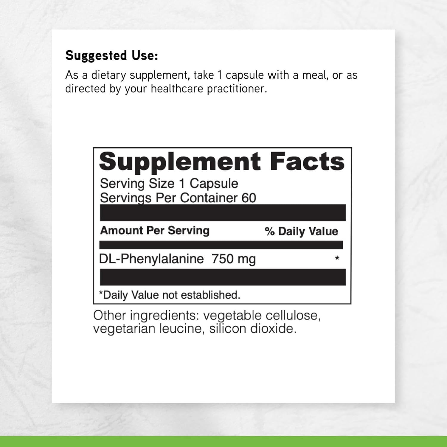 DAVINCI Labs DL-Phenylalanine - Amino Acid Food Supplement to Support Normal Mood and Mental Performance - with 750 mg DL-Phenylalanine per Serving - Gluten-Free - 60 Vegetarian Capsules - görsel 6