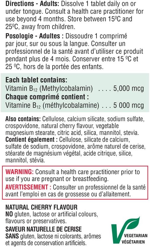 Jamieson Vitamin B12 5,000 mcg, 45 Sublingual Tablets - görsel 3