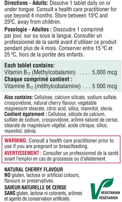 Jamieson Vitamin B12 5,000 mcg, 45 Sublingual Tablets