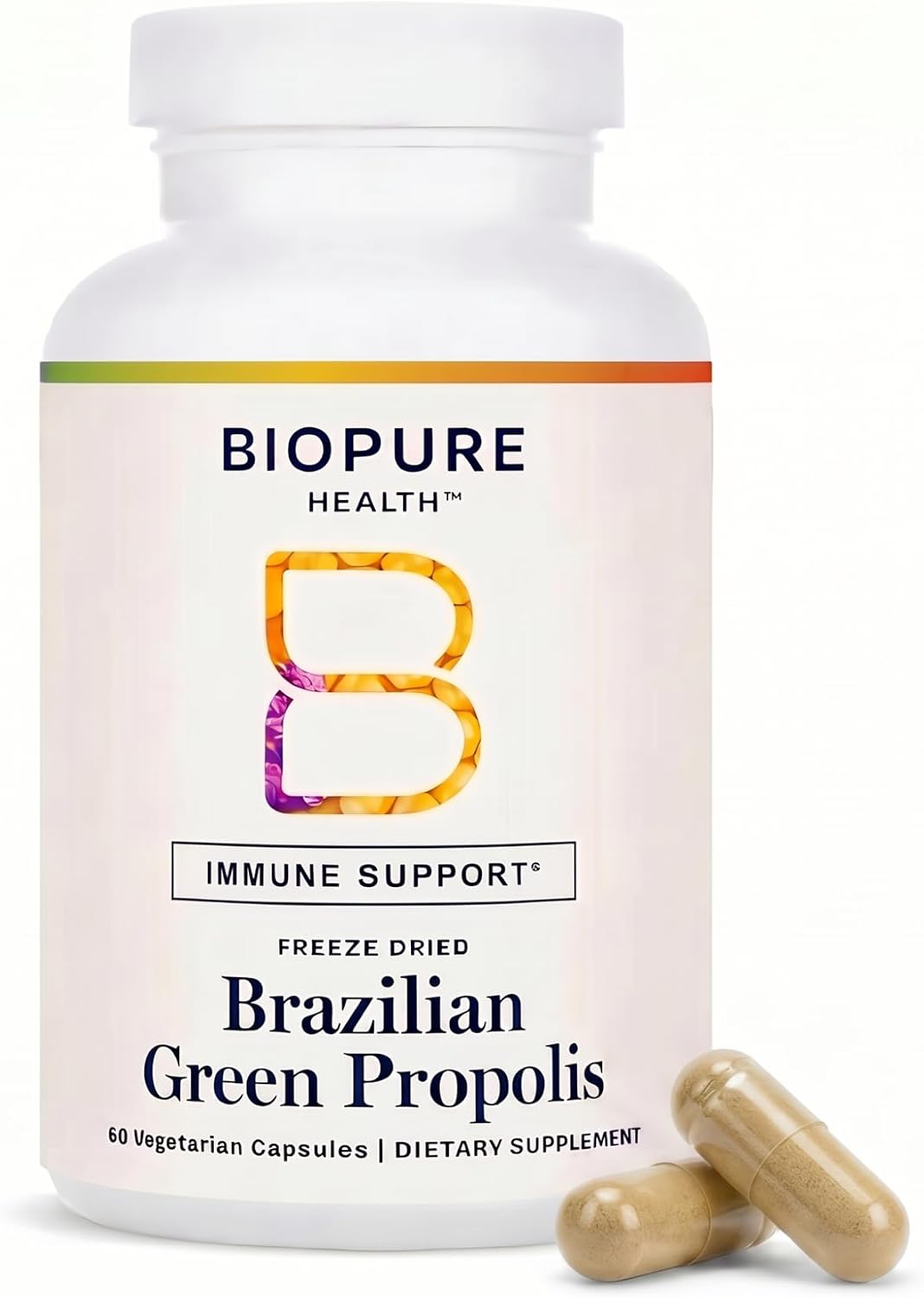 BioPure Brazilian Green Propolis Extract – Natural Freeze-Dried Extract with Artepillin-C and Phenols – 60 Capsules - görsel 1