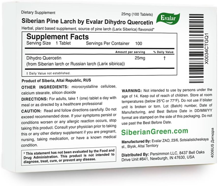 Evalar Dihydro Quercetin Siberian Larch Bioflavonoid 100 Tablets - görsel 2