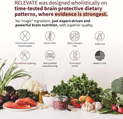 RELEVATE Brain Health Supplement – Memory, Focus, Energy & Healthy Ageing