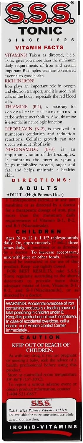 S.S.S. Tonic, Iron and Vitamin B Supplement, High Potency Vitamins, 295 ml - 3 Pack - görsel 2