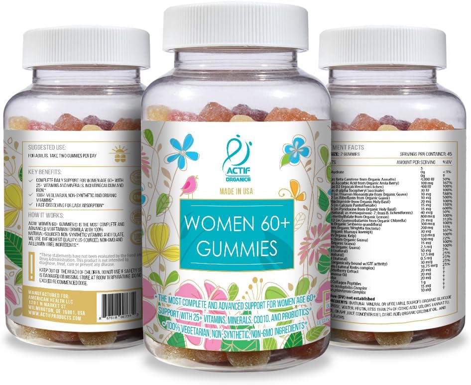 ACTIF Women Over 60 Gummies Multivitamin with Probiotics – 90 Gummies - görsel 4