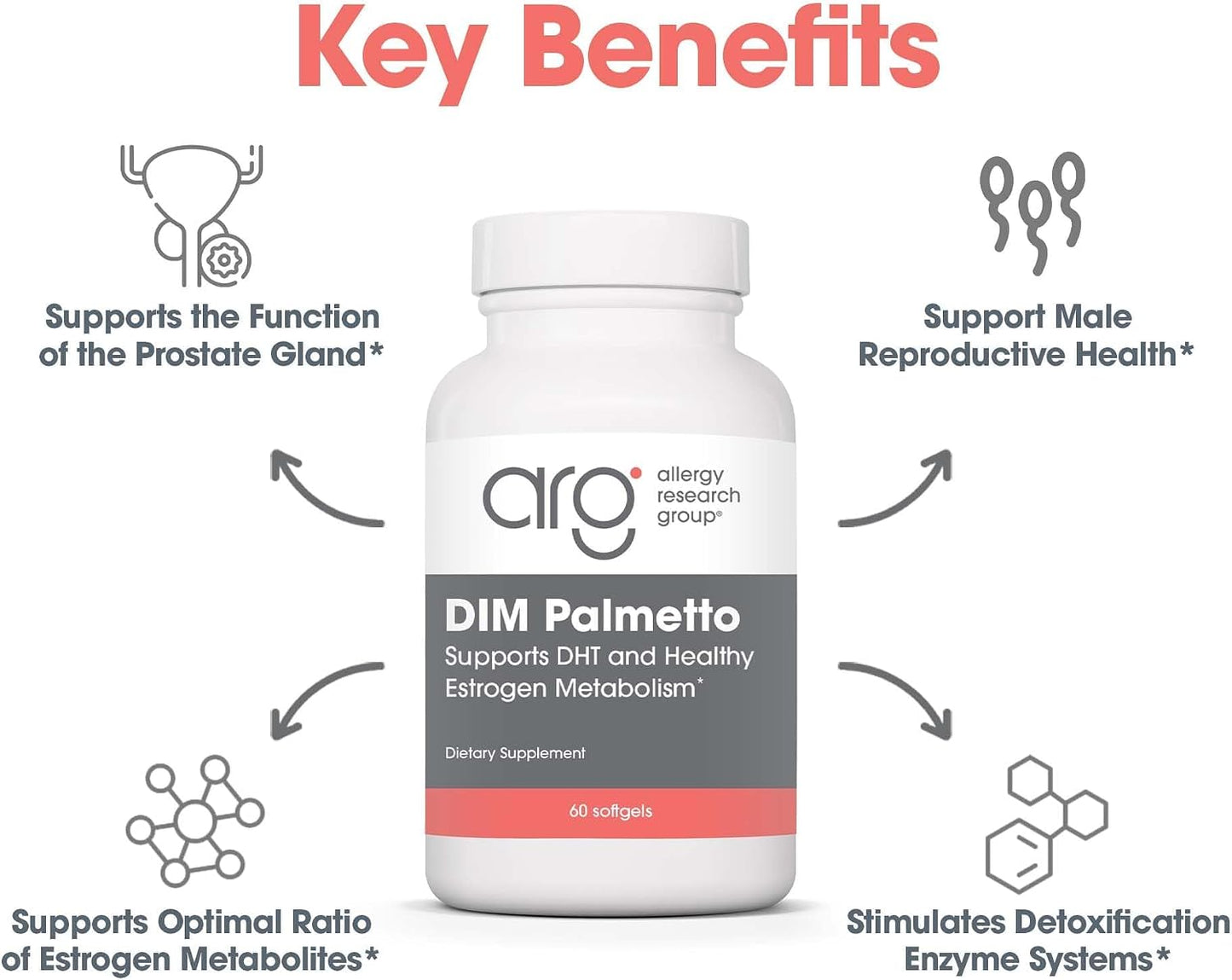 Allergy Research Group ARG DIM Palmetto - Hormone Balance Support with DIM & Palmetto - 60 Softgels - görsel 4