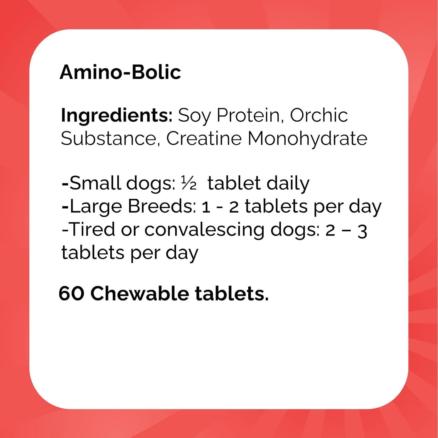 Amino-Bolic Forte Nutritional Supplement for Working Dogs (60 Chewable Tablets) - görsel 4