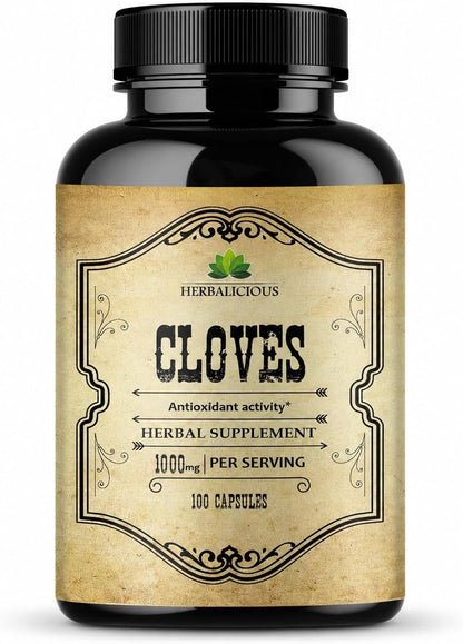 Cloves Capsules – Natural Dietary Supplement for Bone, Digestive & Antioxidant Support (100 Capsules)