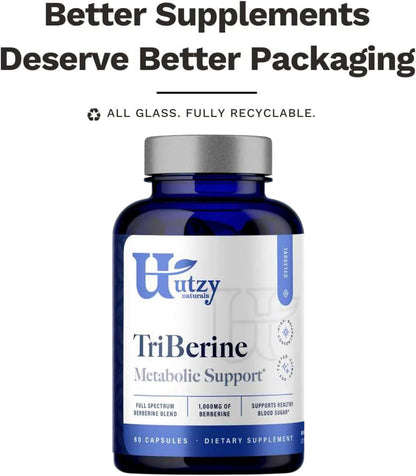 TriBerine – 1000 mg Triple-Source Full Spectrum Berberine Blend, 60 Vegetarian Capsules