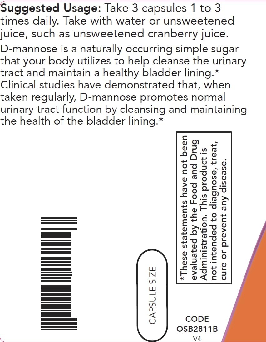 Now D-Mannose 500 mg, 300 Capsules - Vegan, Non-GMO Food Supplement for Men and Women - Supports a Healthy Urinary Tract, Promotes Bladder Comfort - görsel 2