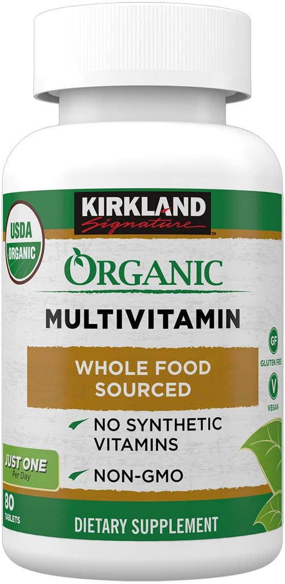 Kirkland Signature USDA Organic Multivitamin, 80 Coated Tablets - görsel 1